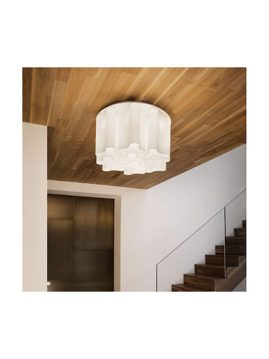 Ideal Lux Compo Πλαφονιέρα Οροφής 56εκ. Λευκή με Ντουί E27 125503 